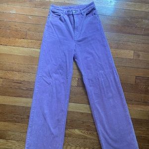 lilac corduroy flared jeans